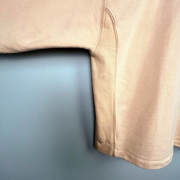 J Crew University Terry Cropped Sweatshirt Long Sleeve Crewneck Cotton Peach L - Picture 3 of 11